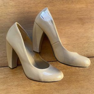 Nude Patent Leather Pumps